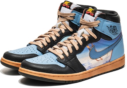 에어 조던 1 하이 OG '블랙 블루토 클라우드' (커스텀) 555088-603(TeamB-专辑云海白蓝) Lookbook 에어 조던 1 하이 OG '블랙 블루토 클라우드' (커스텀) 555088-603(TeamB-专辑云海白蓝)