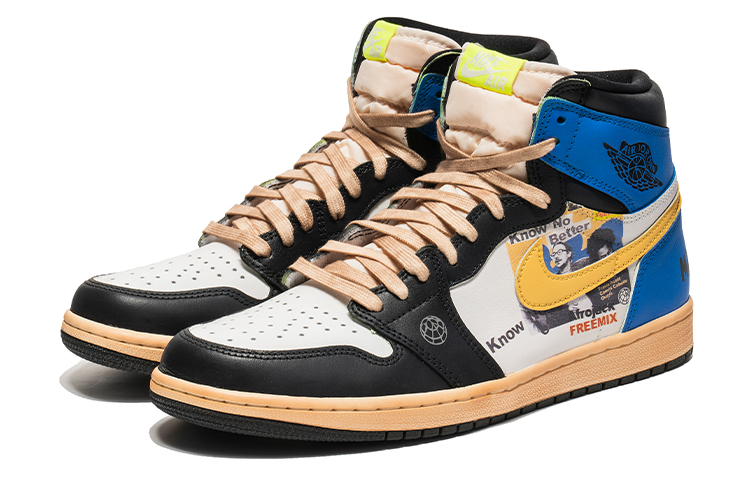 Shop Zapatillas personalizadas Air Jordan 1 High OG 'Black Blue Toe Patina' 555088-702(TeamB-专辑深黑蓝O-BOX)