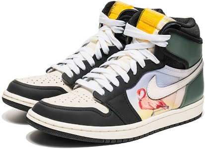【定製球鞋】 Jordan Air Jordan 1 High OG 野鶴製造 復古藝術主題 火烈鳥 禮盒 高幫 復古籃球鞋 男女同款 黑綠 Lookbook 【定製球鞋】 Jordan Air Jordan 1 High OG 野鶴製造 復古藝術主題 火烈鳥 禮盒 高幫 復古籃球鞋 男女同款 黑綠
