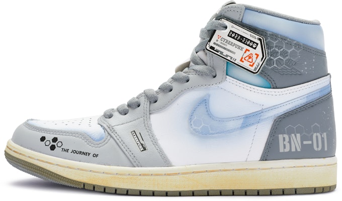 【定制球鞋】Jordan Air Jordan 1 high OG 科技未來感 太空艙 手繪噴繪 中幫 復古籃球鞋 男女同款 藍灰 Buy 【定制球鞋】Jordan Air Jordan 1 high OG 科技未來感 太空艙 手繪噴繪 中幫 復古籃球鞋 男女同款 藍灰