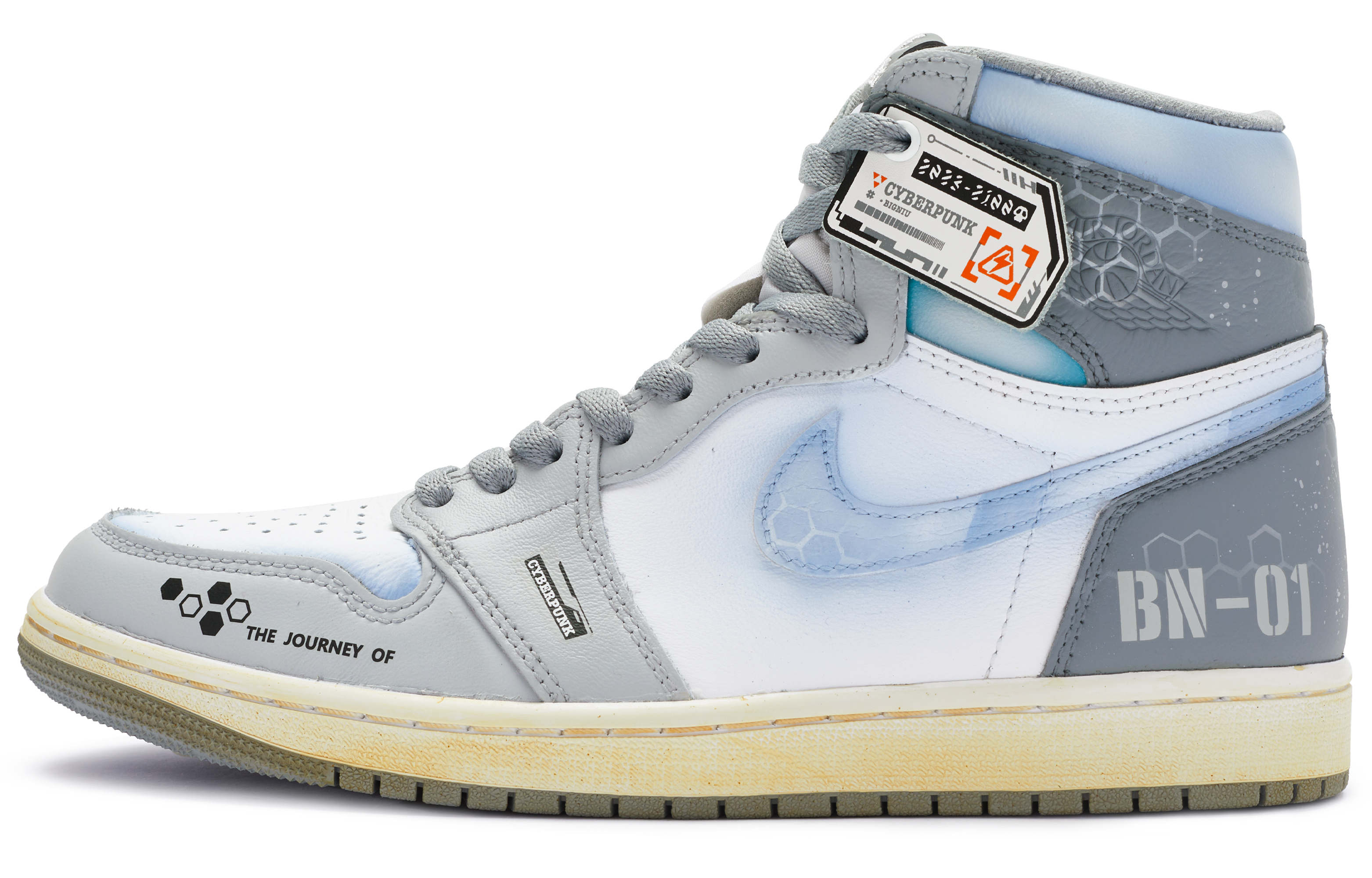 [Custom Shoes] Air Jordan 1 High OG 'Blue Grey Space Capsule'