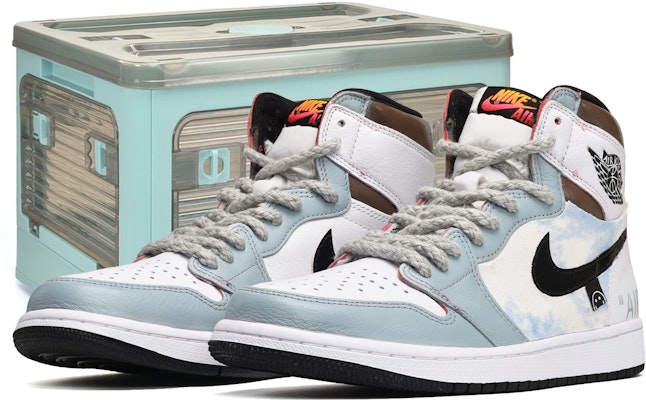 【定制球鞋】Jordan Air Jordan 1 High OG 卡斯製造 CNY 牛仔貼布 笑臉 高幫 復古籃球鞋 男款 黑白藍 兔年限定 Buy 【定制球鞋】Jordan Air Jordan 1 High OG 卡斯製造 CNY 牛仔貼布 笑臉 高幫 復古籃球鞋 男款 黑白藍 兔年限定