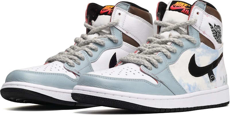 【定制球鞋】Jordan Air Jordan 1 High OG 卡斯製造 CNY 牛仔貼布 笑臉 高幫 復古籃球鞋 男款 黑白藍 兔年限定 Shop 【定制球鞋】Jordan Air Jordan 1 High OG 卡斯製造 CNY 牛仔貼布 笑臉 高幫 復古籃球鞋 男款 黑白藍 兔年限定