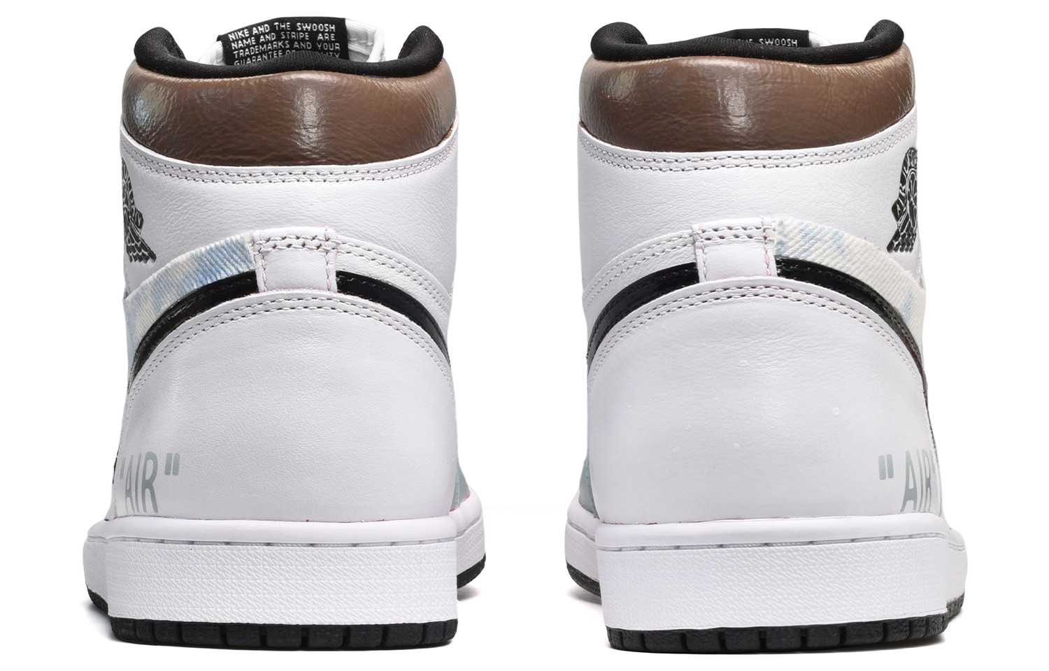 Purchase 에어 조던 1 OG 'CNY 데님 패치워크' (검/흰/파) 555088-603(TeamE-男款牛仔贴布黑白蓝BOX)