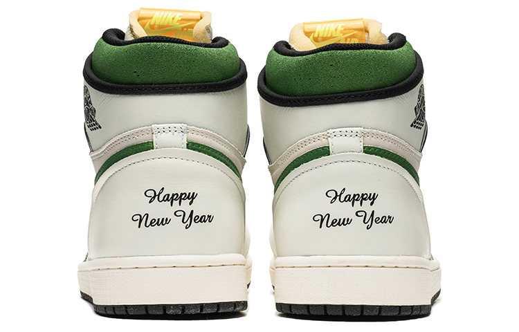 Shop [Kasut Custom] Air Jordan 1 High OG 'CNY Tahun Arnab Putih-Hijau' 555088-118(TeamB-男女款白绿發财)