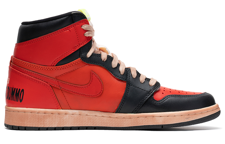 Lookbook [Kasut Custom] Air Jordan 1 High OG 'Flame Theme Distressed Sole Hitam Merah' 555088-702(TeamB-专辑火焰黑红O-BOX)