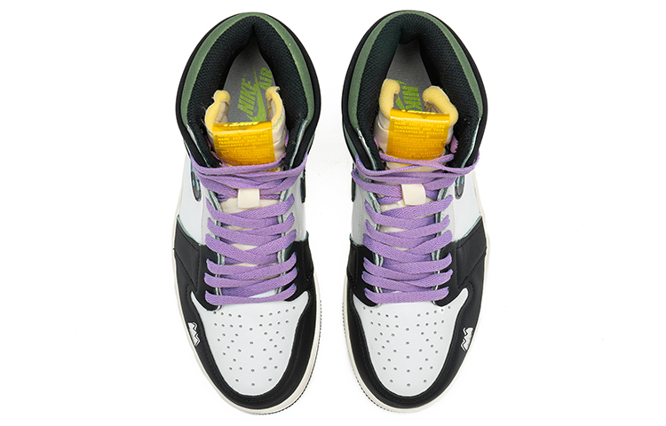 Shop [Kasut Tersuai] Air Jordan 1 High OG 'Granary Street Graffiti - Tai Chi Black Toe' 555088-118(TeamB-男女款太极白绿)