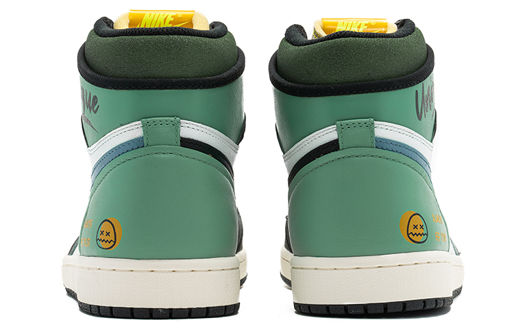 Purchase [Kasut Tersuai] Air Jordan 1 High OG 'Granary Street Graffiti - Tai Chi Black Toe' 555088-118(TeamB-男女款太极白绿)