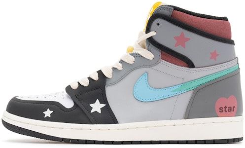 Jordan 1 "Hei Gui - Grulla Salvaje" 555088-118(TeamB-男女款涂鸦五角星黑灰) Buy Jordan 1 "Hei Gui - Grulla Salvaje" 555088-118(TeamB-男女款涂鸦五角星黑灰)