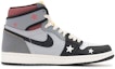 Order 에어 조던 1 '흑귀 - 학 그래피티' (커스텀) 555088-118(TeamB-男女款涂鸦五角星黑灰)