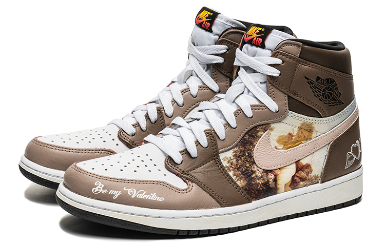 Lookbook [Kasut Custom] Air Jordan 1 High OG 'Mocha Oil Painting' Lukisan Minyak. 555088-603(TeamB-油画摩卡)