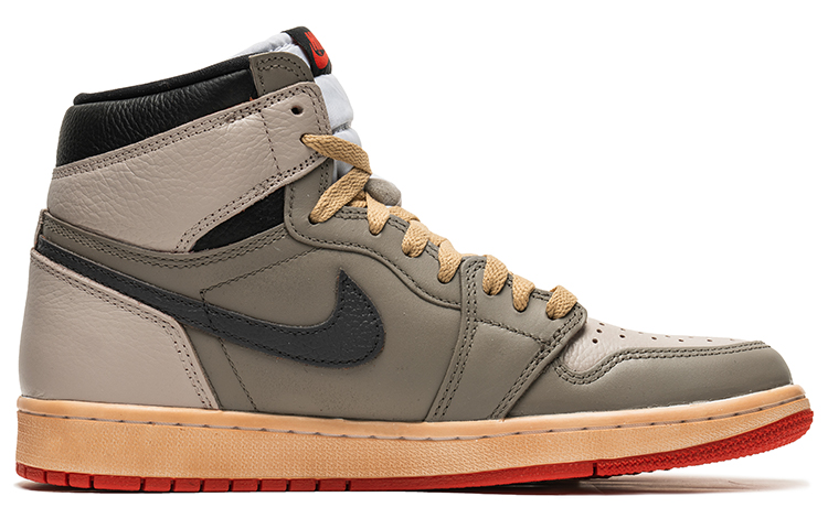 Order [Sepatu Kustom] Air Jordan 1 High OG 'Lukisan Minyak Black Toe - Abu Coklat' 555088-161(TeamB-专辑油画灰棕)