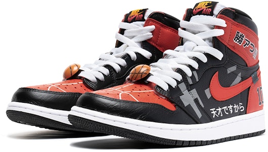 【定製球鞋】 Jordan Air Jordan 1 High OG 復古籃球鞋 灌籃高手主題 櫻木花道 高幫 板鞋 男女同款 黑紅 Lookbook 【定製球鞋】 Jordan Air Jordan 1 High OG 復古籃球鞋 灌籃高手主題 櫻木花道 高幫 板鞋 男女同款 黑紅