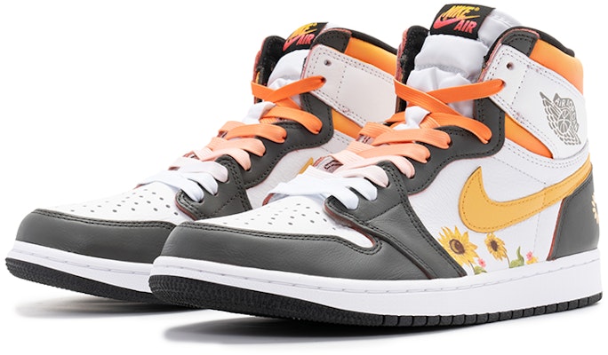 【定制球鞋】 Jordan Air Jordan 1 High OG 野鶴製造 向日葵 漸變 手繪 特殊鞋帶 高幫 復古籃球鞋 男女同款 綠橙 Lookbook 【定制球鞋】 Jordan Air Jordan 1 High OG 野鶴製造 向日葵 漸變 手繪 特殊鞋帶 高幫 復古籃球鞋 男女同款 綠橙