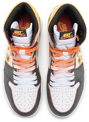 【定制球鞋】 Jordan Air Jordan 1 High OG 野鶴製造 向日葵 漸變 手繪 特殊鞋帶 高幫 復古籃球鞋 男女同款 綠橙 Shop 【定制球鞋】 Jordan Air Jordan 1 High OG 野鶴製造 向日葵 漸變 手繪 特殊鞋帶 高幫 復古籃球鞋 男女同款 綠橙