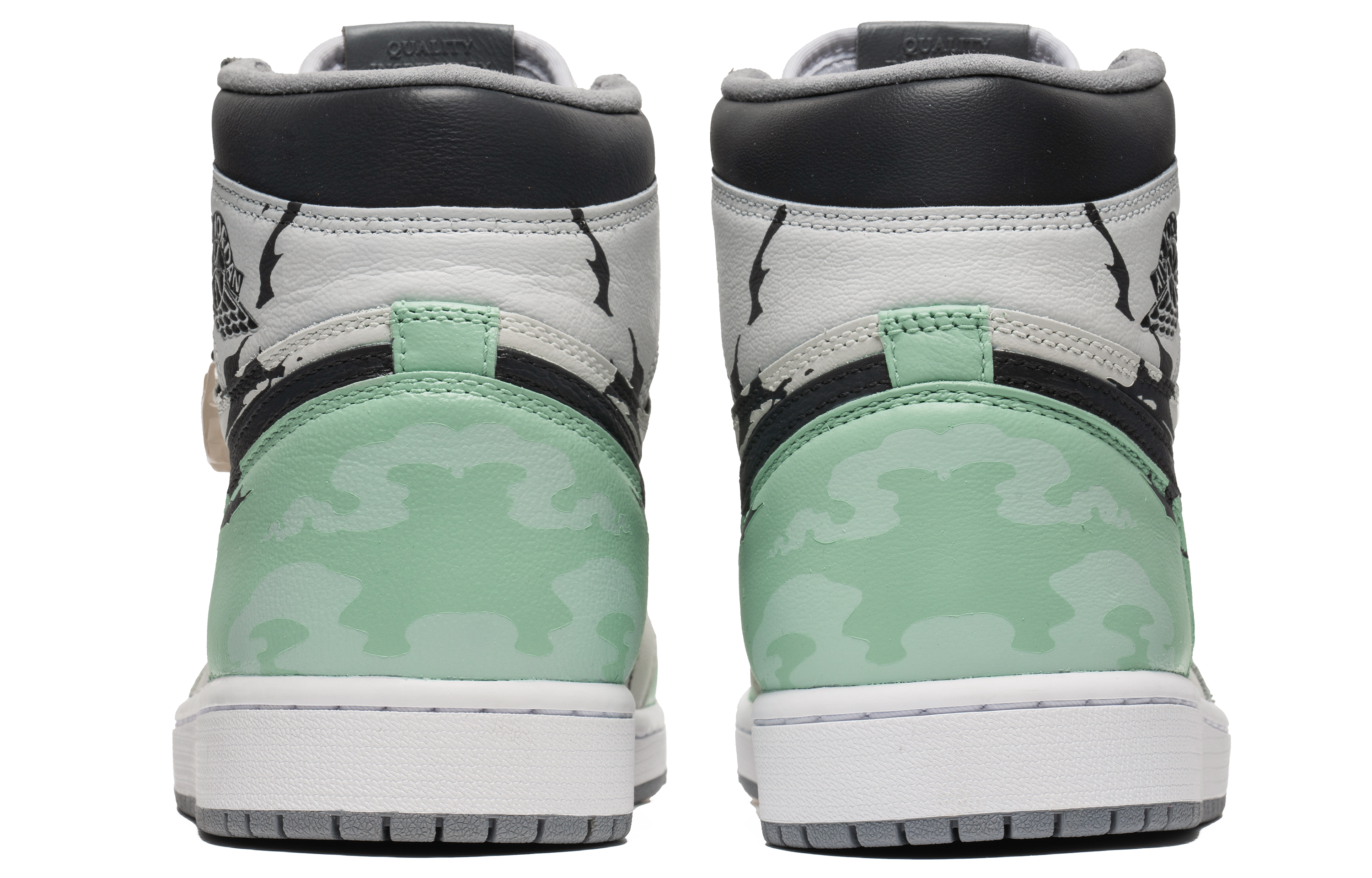 Shop [Sepatu Kustom] Air Jordan 1 High OG 'Tiffany Green' 555088-037(Team22-七夕水墨A-BOX)