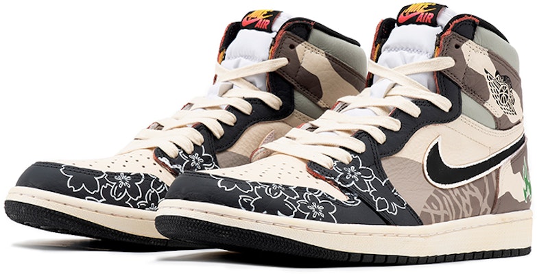 【定制球鞋】 Jordan Air Jordan 1 High OG “what the“ 野鶴製造 拼接 櫻花 沙漠 爆裂紋 高幫 復古籃球鞋 男女同款 白棕 Lookbook 【定制球鞋】 Jordan Air Jordan 1 High OG “what the“ 野鶴製造 拼接 櫻花 沙漠 爆裂紋 高幫 復古籃球鞋 男女同款 白棕