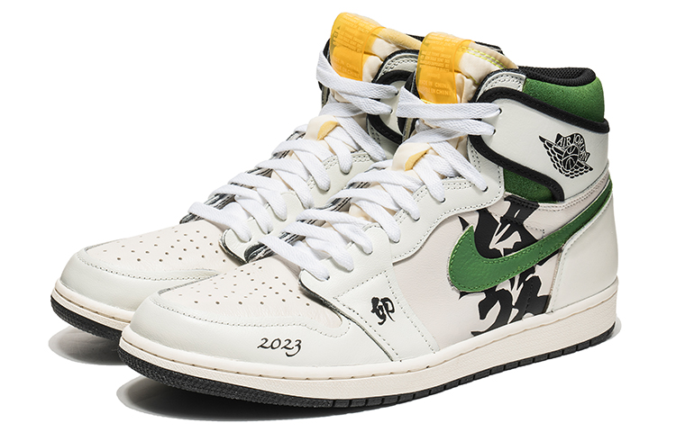 Lookbook [定制鞋款] Air Jordan 1 高帮 OG '白绿兔年 CNY 礼盒' 555088-118(TeamB-男女款白绿發财R-BOX)