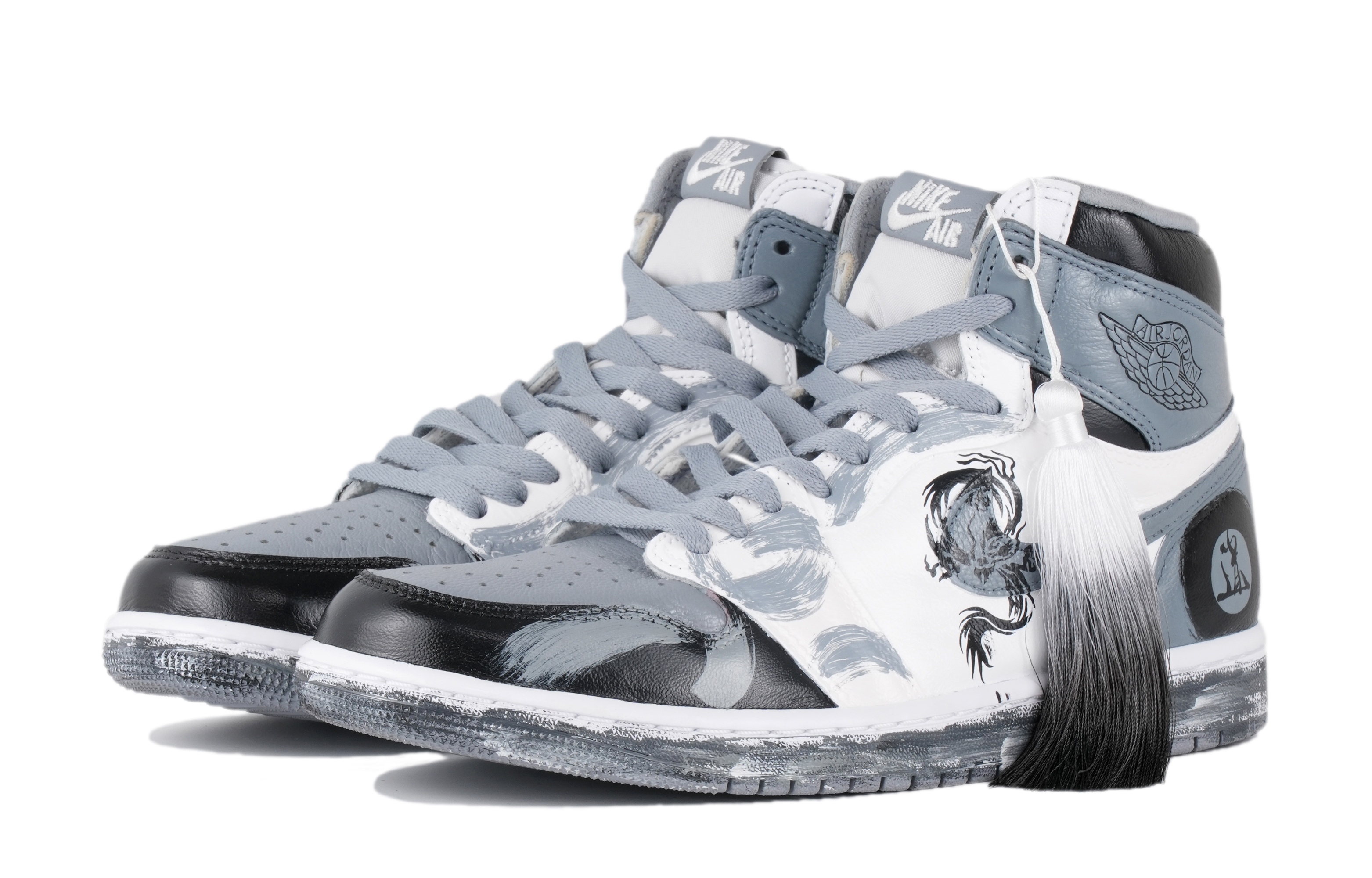 [Custom Shoes] Jordan 1 High Retro Custom 'Wu Pang Xiaojang Black White Grey' 圖 3