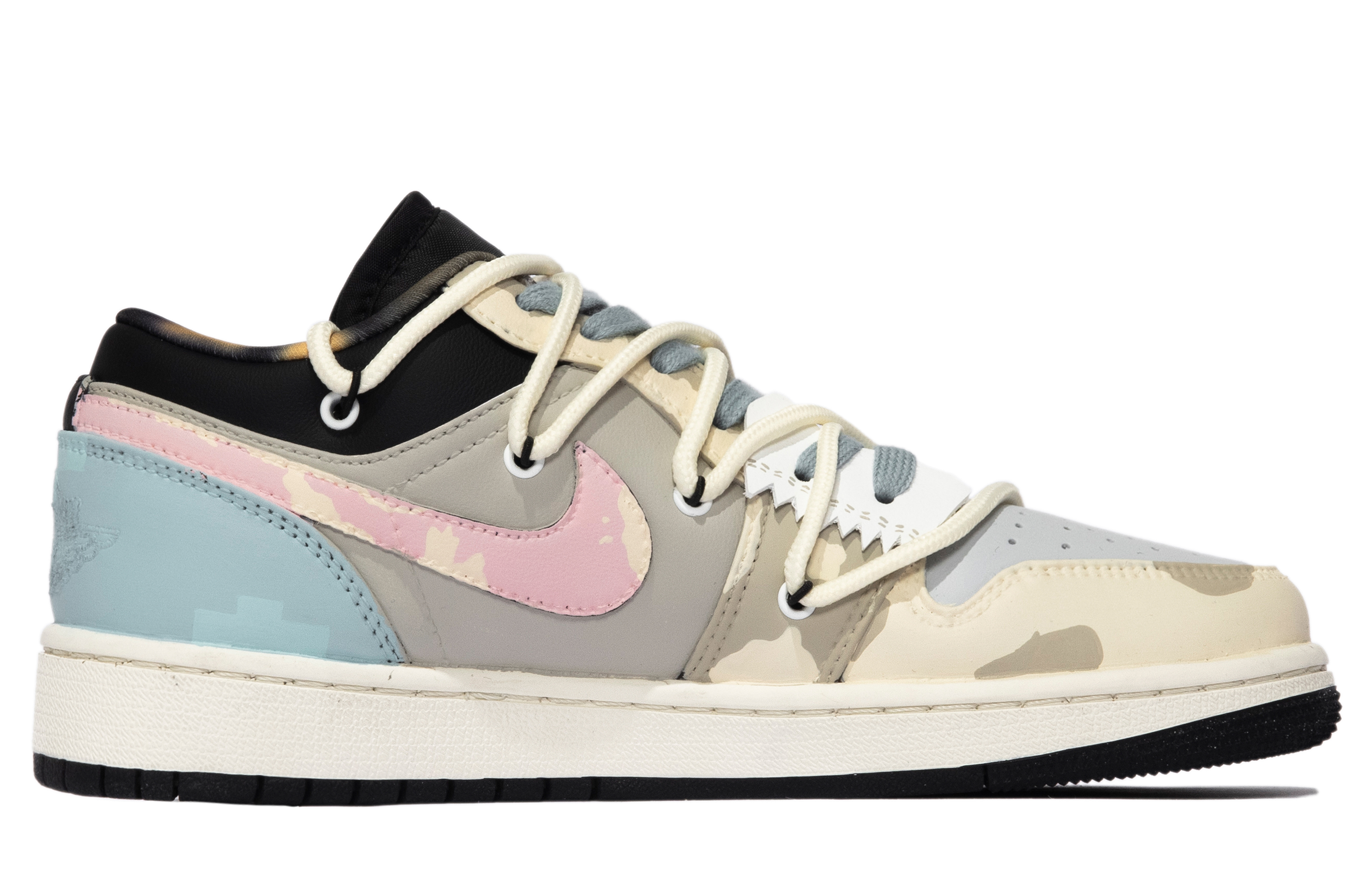 Order 커스텀 에어 조던 1 로우 '모자이크 블랙 핑크' DQ8421-001(TeamM-女款马赛克S-BOX)