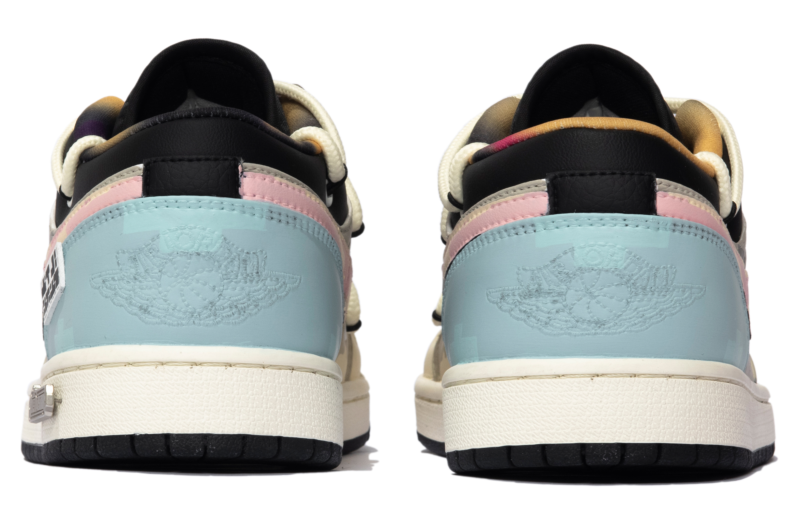 Shop 커스텀 에어 조던 1 로우 '모자이크 블랙 핑크' DQ8421-001(TeamM-女款马赛克S-BOX)