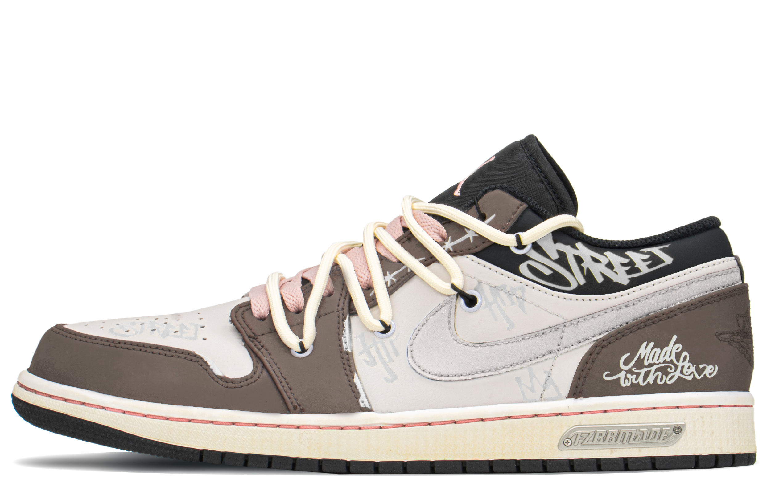 Buy [Kasut Custom] Air Jordan 1 Low 'Agarwood Mocha' 553558-062(TeamA-AJ爱情做摩卡)