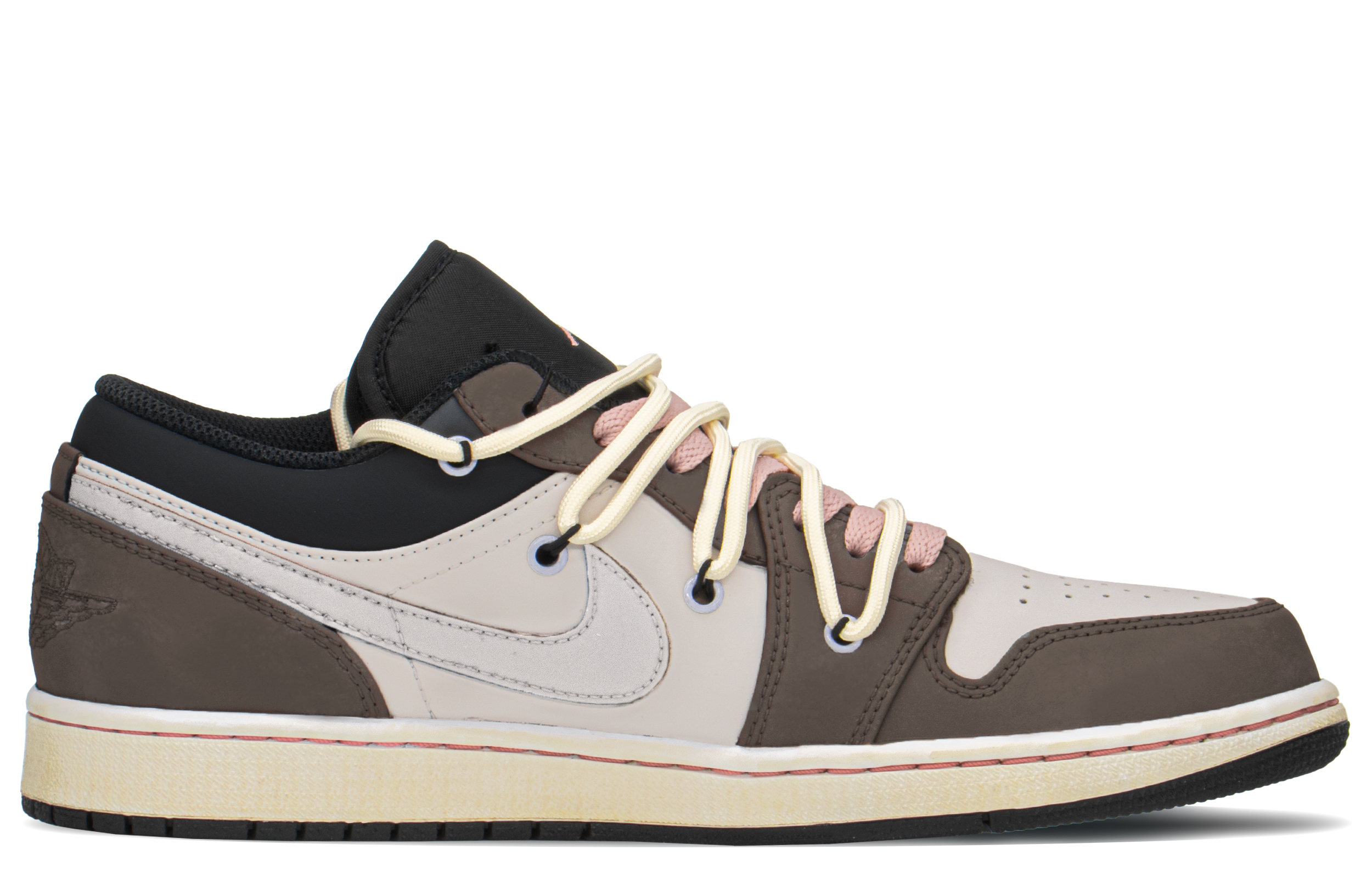 Order [Kasut Custom] Air Jordan 1 Low 'Agarwood Mocha' 553558-062(TeamA-AJ爱情做摩卡)