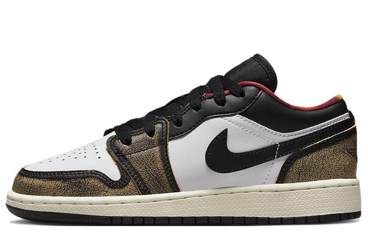 Details for [Sepatu Custom] Air Jordan 1 Low 'Beige Merah Hitam Apokaliptik' DQ8421-001(TeamM-女款启示录xhzz)