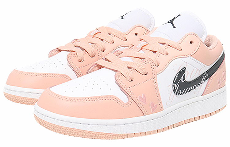 Lookbook [Zapatillas Personalizadas] Air Jordan 1 Low 'Arctic Pink Love' 553560-800(Team10--Love爱)