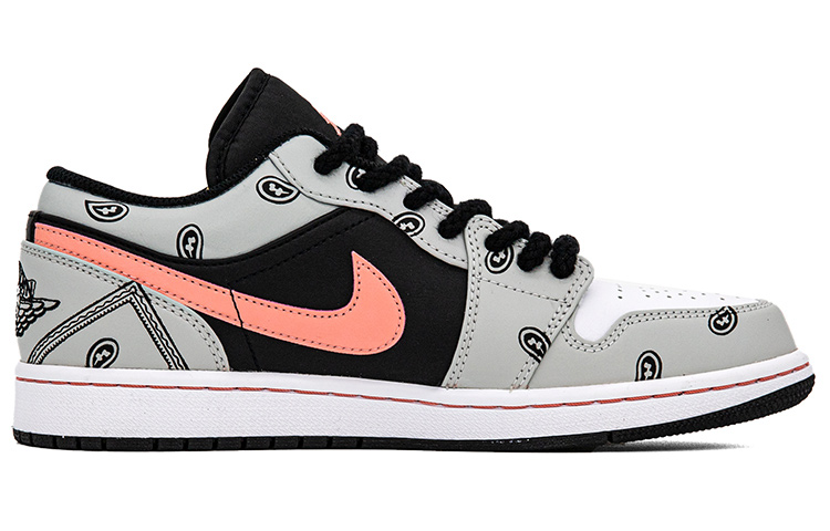 Order [Sepatu Kustom] Air Jordan 1 Low 'Asymmetrical Ma Rope Pink Kotor Cashew Flower' 553558-062(Team肆-男款腰果花)