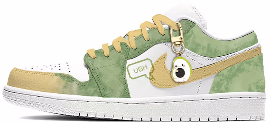 【定制球鞋】 Jordan Air Jordan 1 Low 健康生活 牛油果 噴繪 美食主題定制 低幫 復古籃球鞋 男款 黃綠 Buy 【定制球鞋】 Jordan Air Jordan 1 Low 健康生活 牛油果 噴繪 美食主題定制 低幫 復古籃球鞋 男款 黃綠