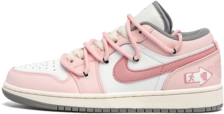 【訂製球鞋】Jordan Air Jordan 1 愛情軌跡 芭比粉 少女 簡約百搭 低筒 板鞋 GS 粉白 Buy 【訂製球鞋】Jordan Air Jordan 1 愛情軌跡 芭比粉 少女 簡約百搭 低筒 板鞋 GS 粉白