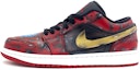 Buy 에어 조던 1 로우 '철갑 전투' (50 characters) 553558-606(Team柒-男款战损黑红钢铁侠)