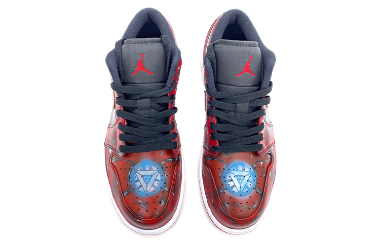 Shop 에어 조던 1 로우 '철갑 전투' (50 characters) 553558-606(Team柒-男款战损黑红钢铁侠)