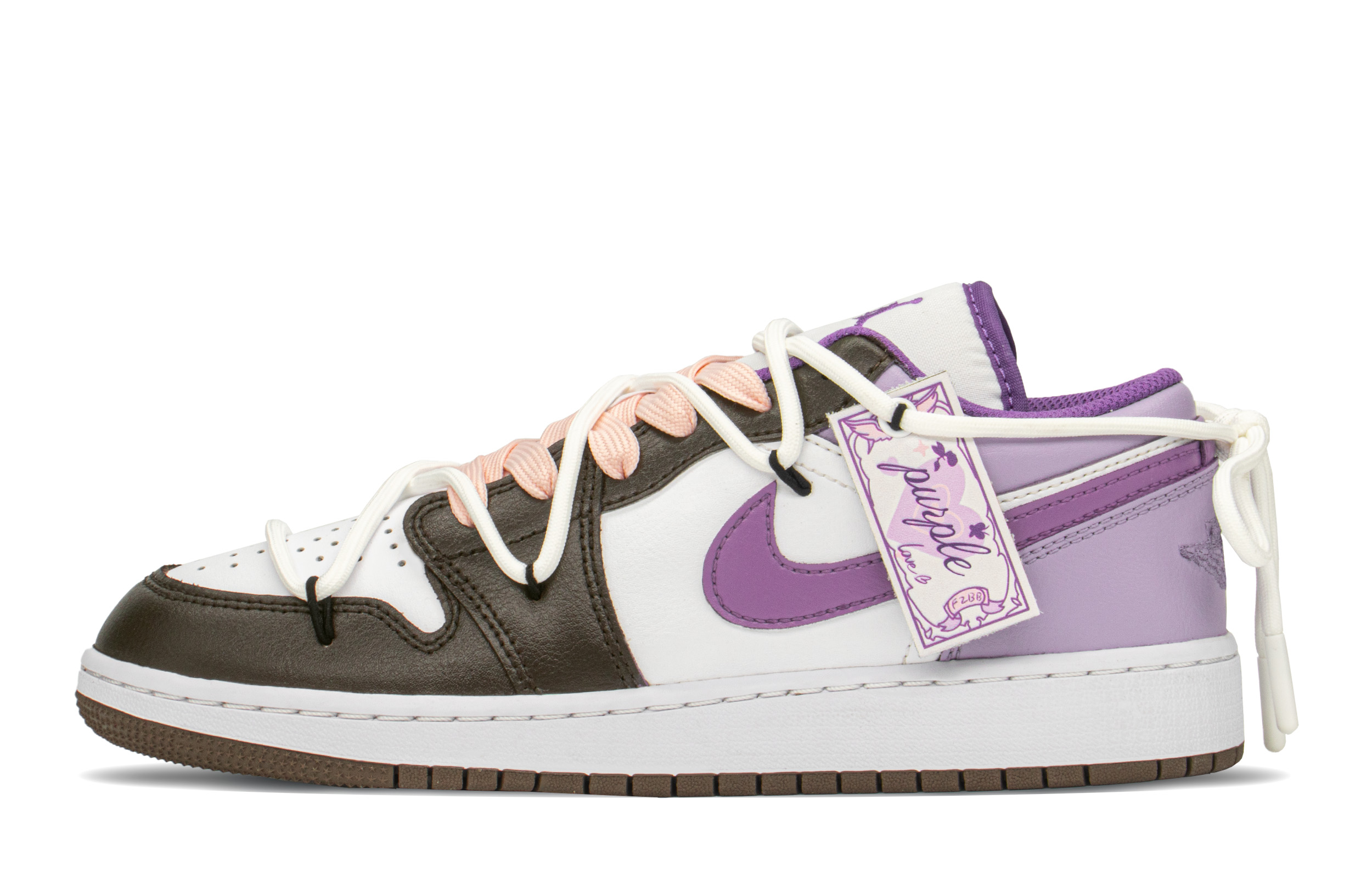 Buy [定制鞋] Air Jordan 1 Low '黑褐紫 Y2K' 553560-215(TeamA-AJ星紫情人)