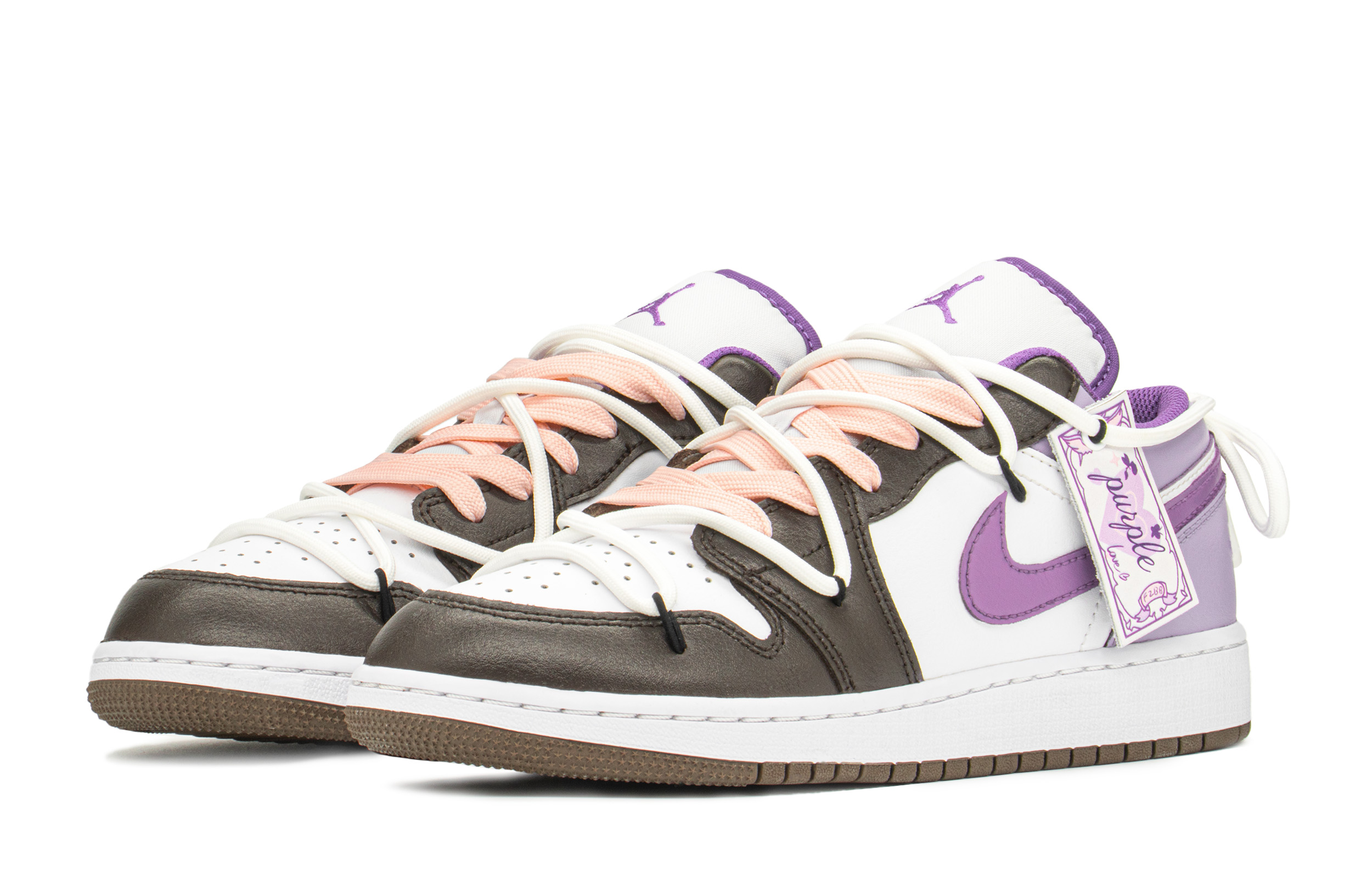 Lookbook [定制鞋] Air Jordan 1 Low '黑褐紫 Y2K' 553560-215(TeamA-AJ星紫情人)