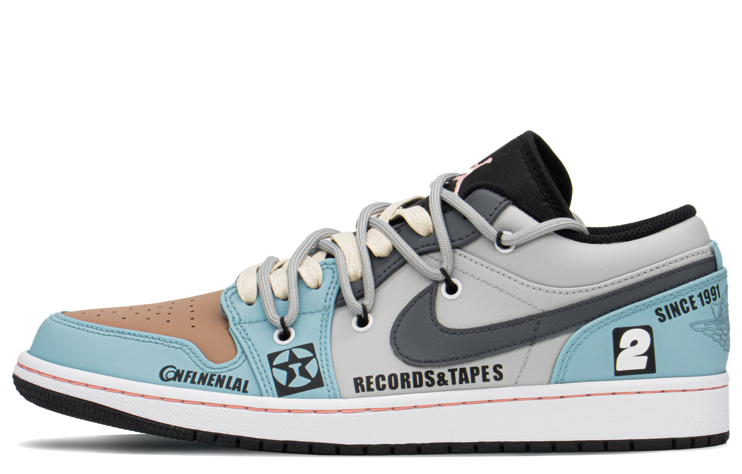 Buy 【定制球鞋】喬丹 Air Jordan 1 Low FZBB 特殊禮盒 千斤頂 解構鞋帶 低幫 復古籃球鞋 男款 黑米黃