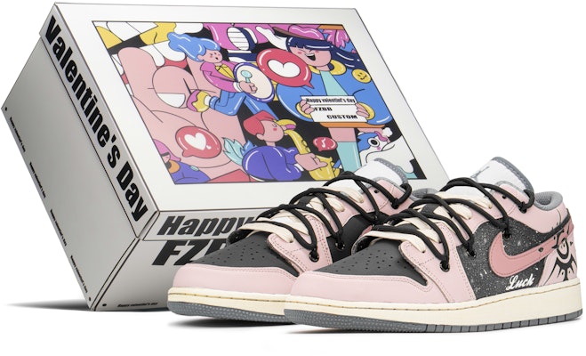 【訂製籃球鞋】 Jordan Air Jordan 1 FZBB 禮盒 星泉 小幸運 低筒 復古籃球鞋 GS 黑粉 Buy 【訂製籃球鞋】 Jordan Air Jordan 1 FZBB 禮盒 星泉 小幸運 低筒 復古籃球鞋 GS 黑粉