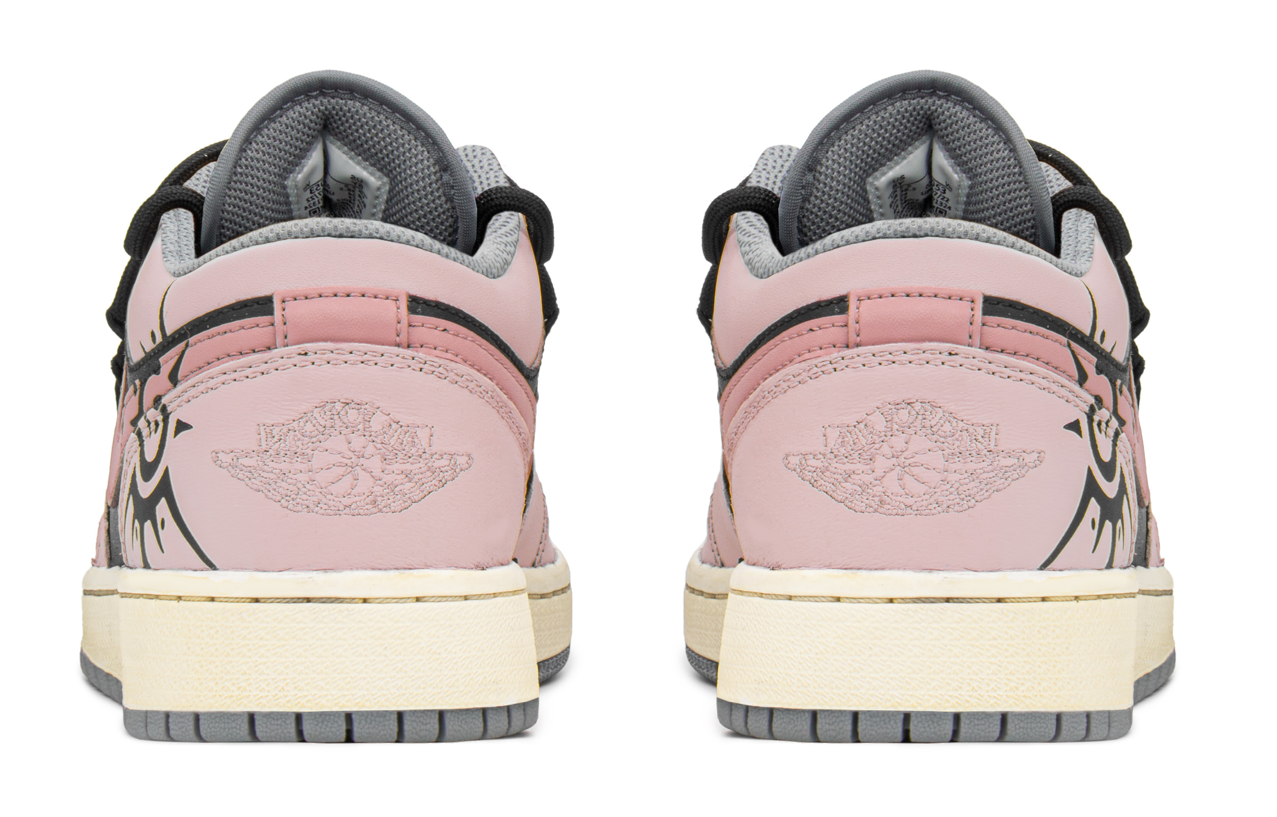 Purchase [Sepatu Custom] Air Jordan 1 Low 'Hitam Pink - Pesona Musim Semi Beruntung' 553560-053(TeamA-AJ星泉S-BOX)