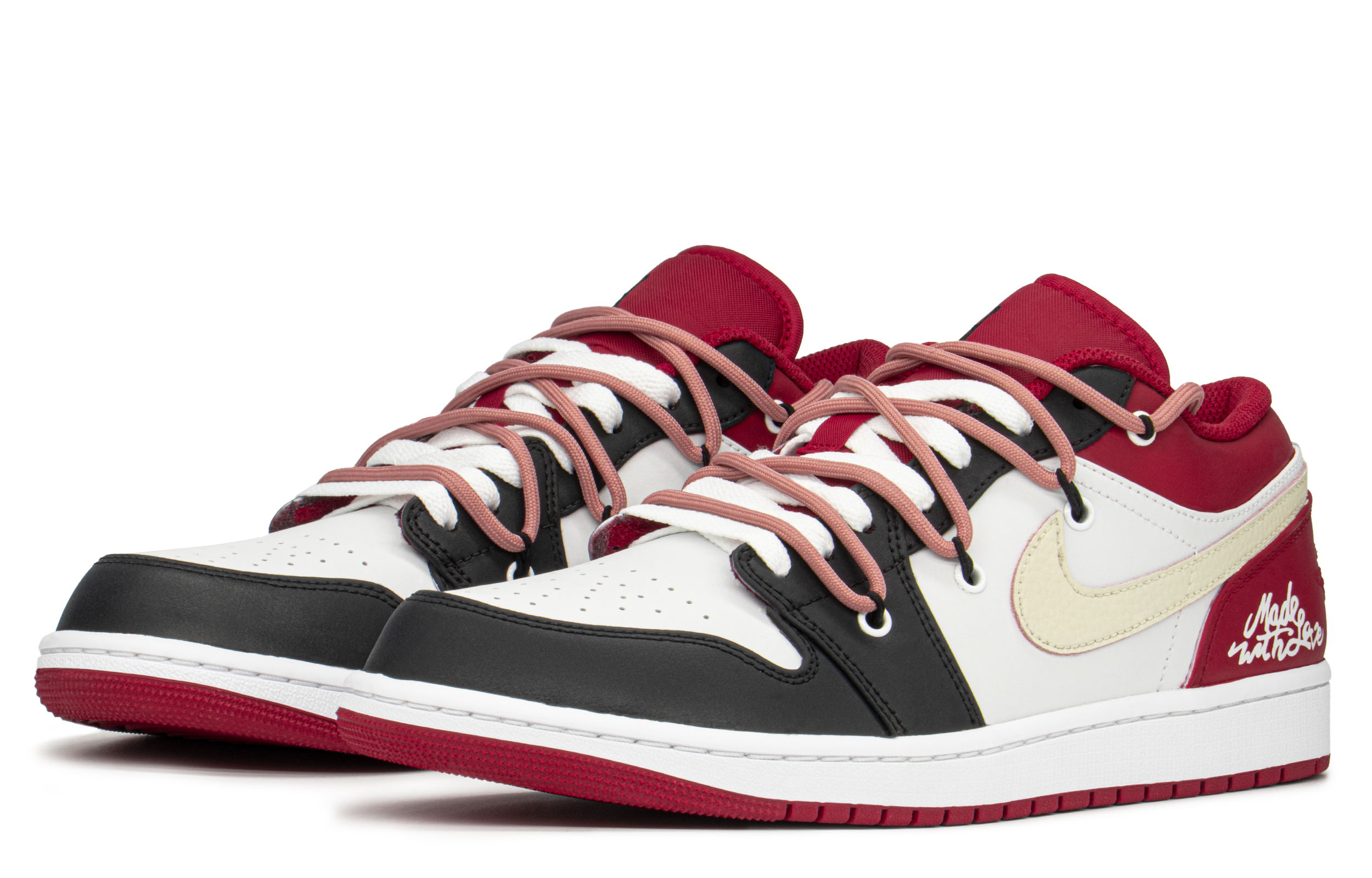 Lookbook [定制鞋] Air Jordan 1 Low '黑红米白' 553558-163(TeamA-AJ男芝加哥)