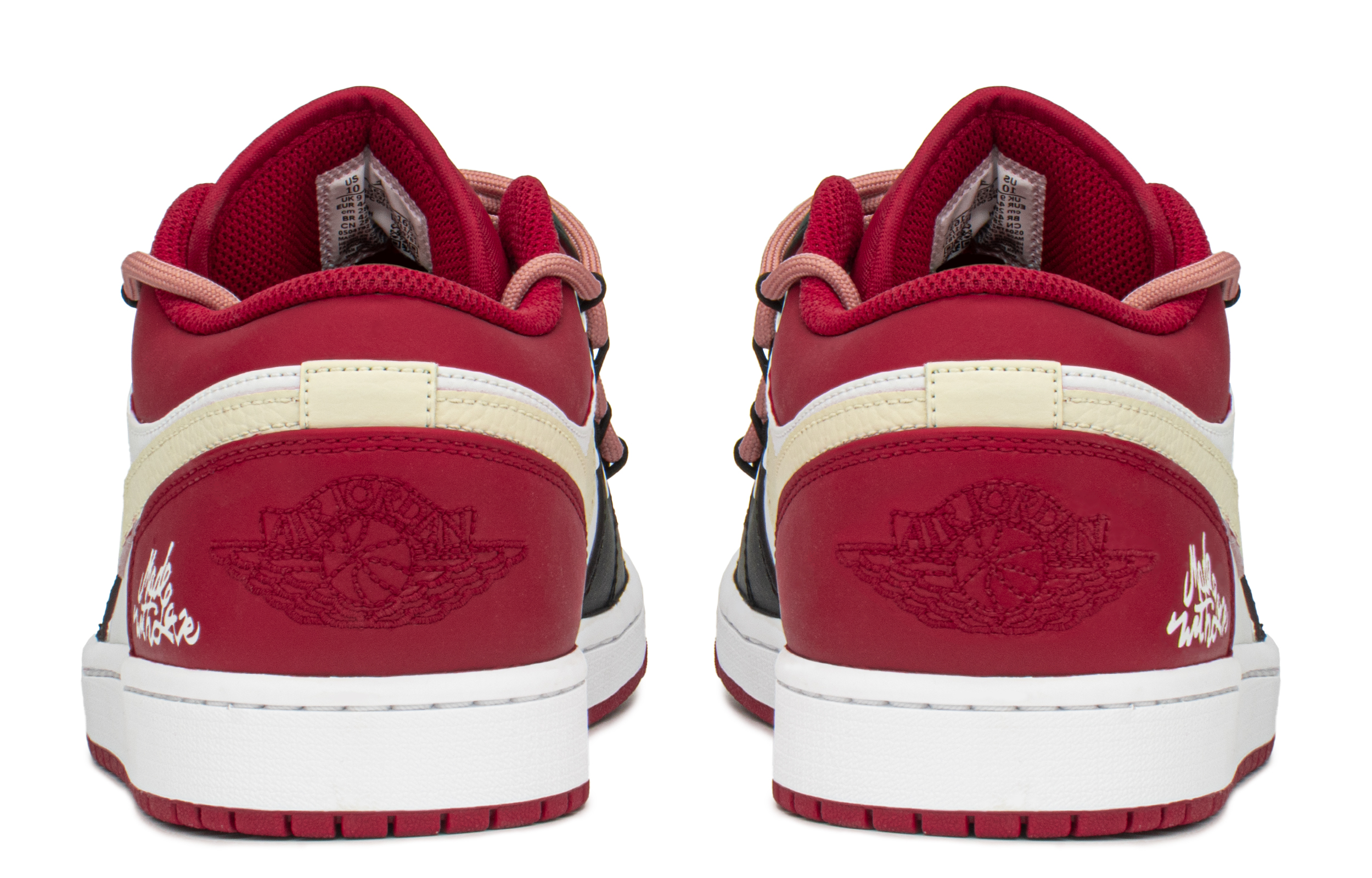 Shop [定制鞋] Air Jordan 1 Low '黑红米白' 553558-163(TeamA-AJ男芝加哥)