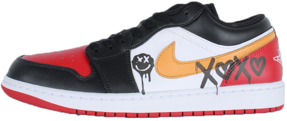 【訂製籃球鞋】Jordan Air Jordan 1 潮流塗鴉 XOXO 抗磨損透氣 低筒 復古籃球鞋 男款 黑紅腳趾 Buy 【訂製籃球鞋】Jordan Air Jordan 1 潮流塗鴉 XOXO 抗磨損透氣 低筒 復古籃球鞋 男款 黑紅腳趾