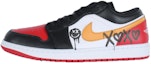 Order 【訂製籃球鞋】Jordan Air Jordan 1 潮流塗鴉 XOXO 抗磨損透氣 低筒 復古籃球鞋 男款 黑紅腳趾