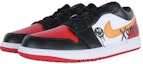 Shop 【訂製籃球鞋】Jordan Air Jordan 1 潮流塗鴉 XOXO 抗磨損透氣 低筒 復古籃球鞋 男款 黑紅腳趾