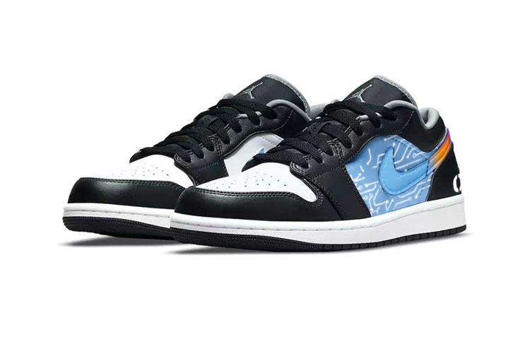 Lookbook 【訂製球鞋】Jordan Air Jordan 1 尖端宇宙 科技藍圖 宇宙暢想 影子 低筒 復古籃球鞋 男女同款 黑白灰