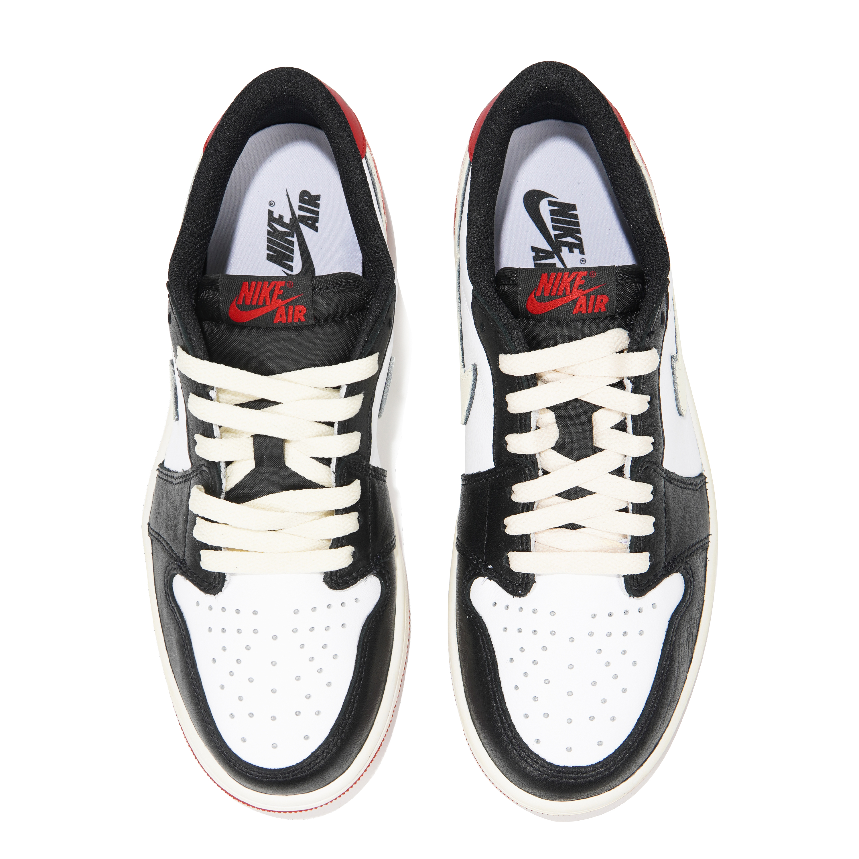 Shop [定制鞋款] Air Jordan 1 Low '黑白红' CZ0858-106(Teamp-黑白红黑脚趾）