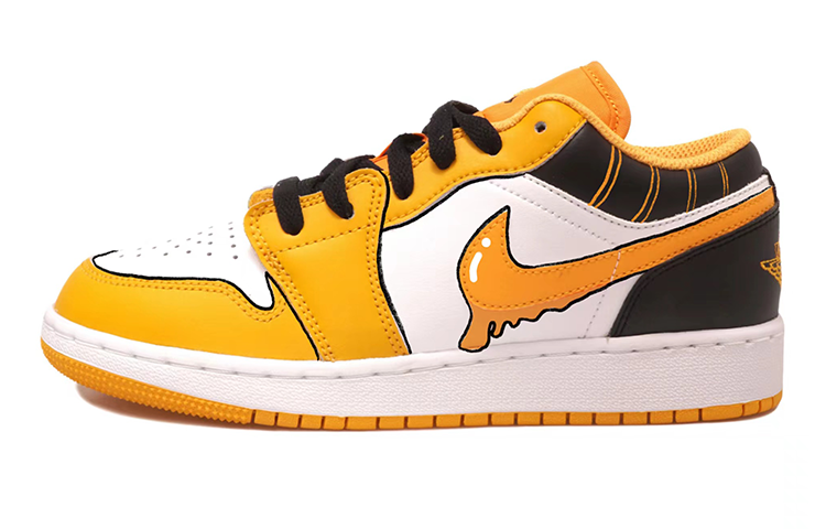 [Custom Shoes] Air Jordan 1 Low 'Black Yellow Anime'