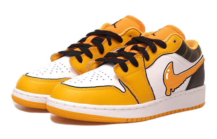 Lookbook 【定制球鞋】Jordan Air Jordan 1 Low OKHR 二次元 氣泡 低幫 復古籃球鞋 GS 黑黃