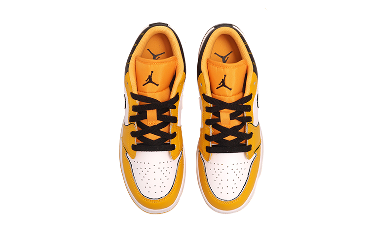 Shop 【定制球鞋】Jordan Air Jordan 1 Low OKHR 二次元 氣泡 低幫 復古籃球鞋 GS 黑黃