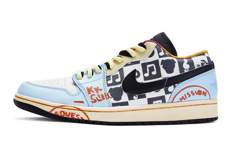 Order 커스텀 에어 조던 1 로우 "블랙 옐로우 블루 콘서트" DQ8421-001(TeamR-演唱会黑黄蓝S-BOX)